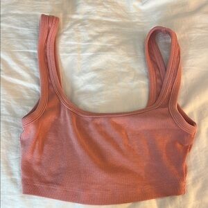 Ribbed Pink Crop Top